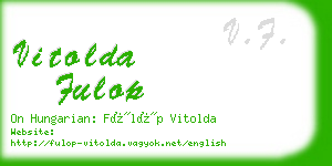 vitolda fulop business card
